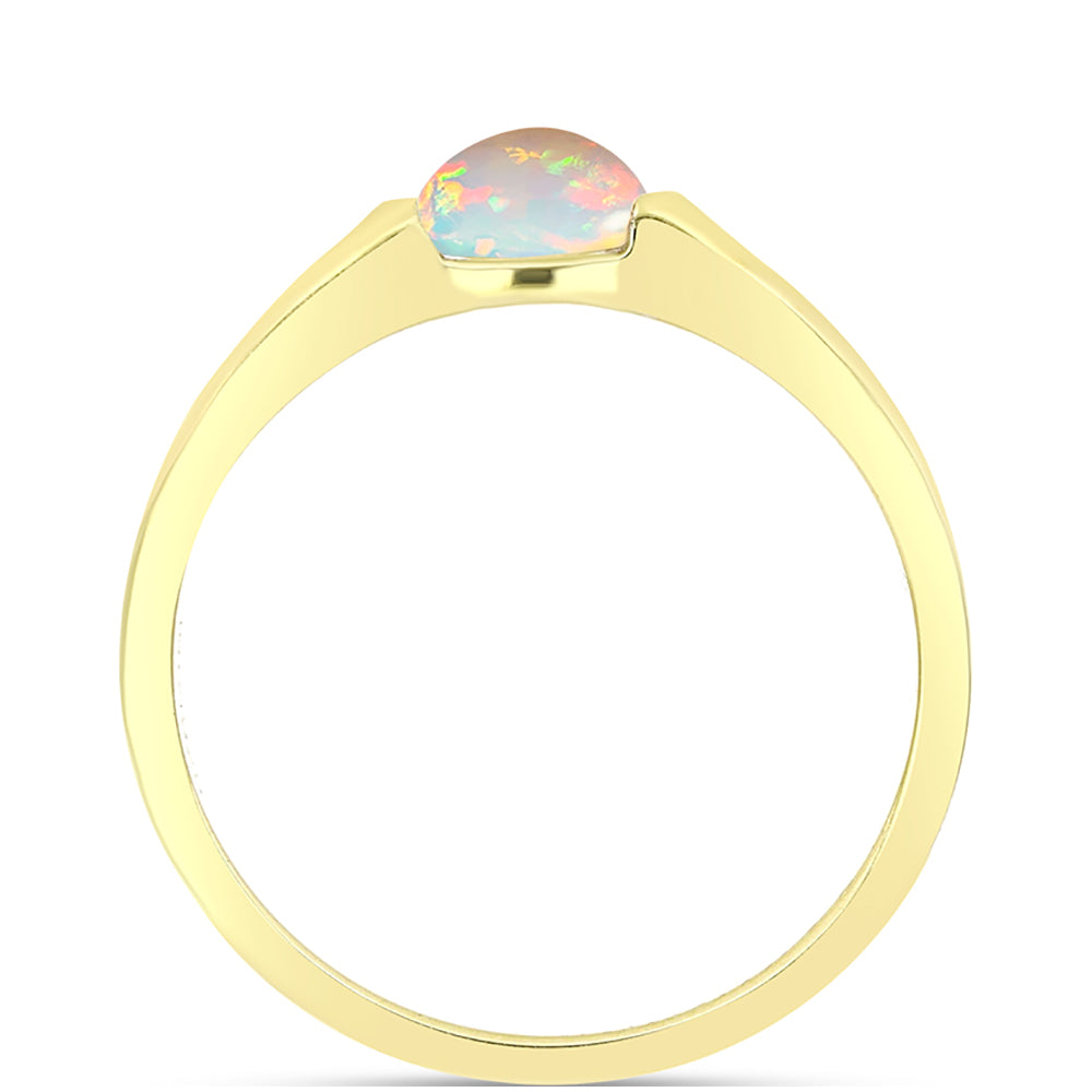 Inel din Argint 925 Placat cu Aur ( 2.27 grame ) cu Opal Welo 0.33 Carate