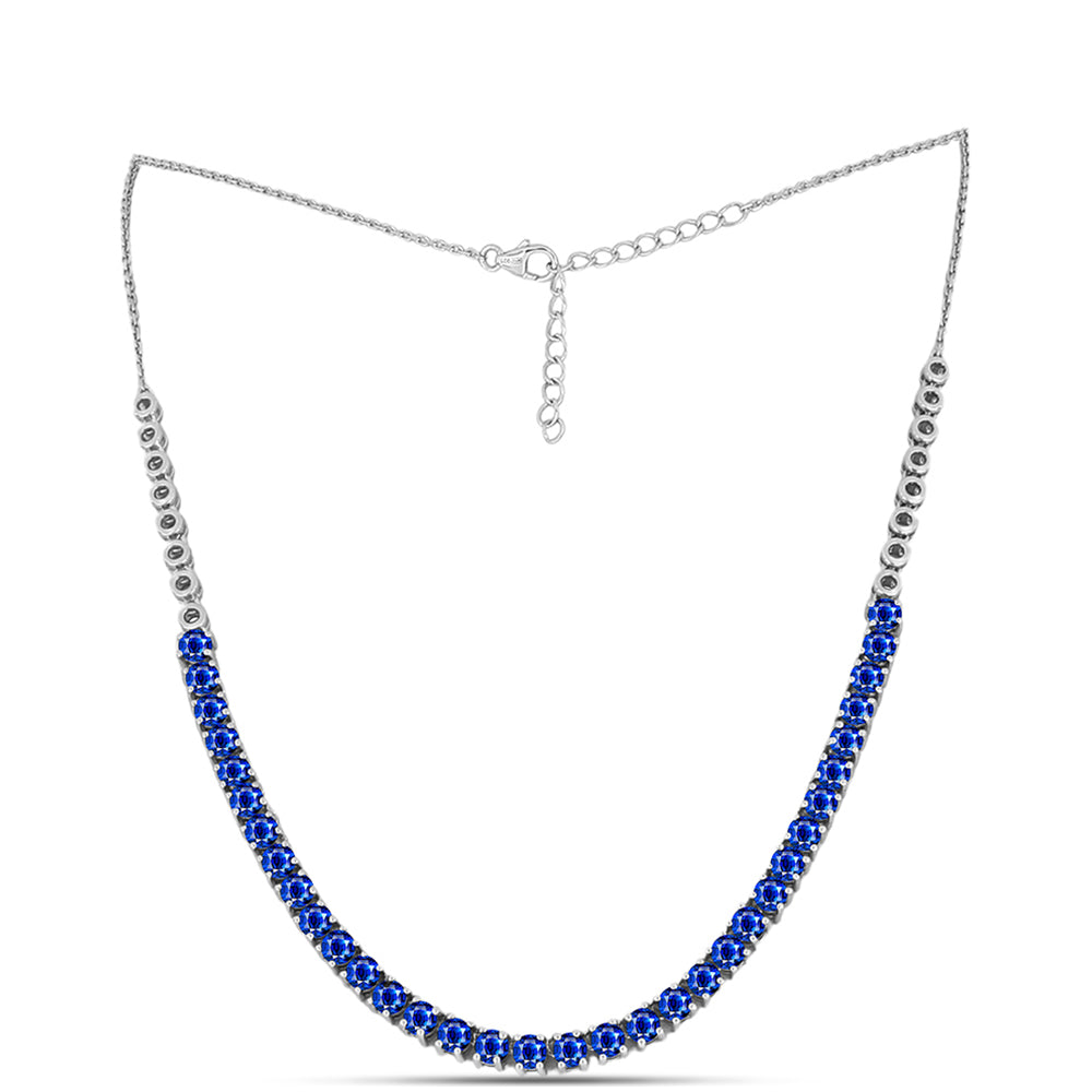 Colier din Argint 925 ( 11.33 grame ) cu Safir Albastru Australian 8.31 Carate