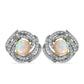 Cercei din Argint 925 Placat cu Aur ( 4.09 grame ) cu Opal Welo și Topaz Alb 1.7 Carate
