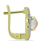 Cercei din Argint 925 Placat cu Aur ( 4.09 grame ) cu Opal Welo și Topaz Alb 1.7 Carate