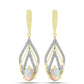 Cercei din Argint 925 Placat cu Aur ( 5.5 grame ) cu Opal Welo și Topaz Alb 2.15 Carate