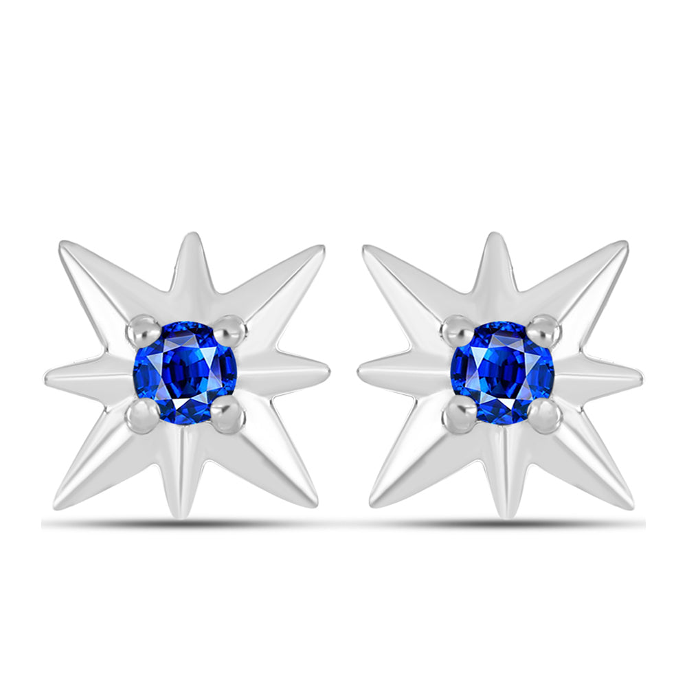 Cercei din Argint 925 ( 1.68 grame ) cu Safir Albastru Australian 0.33 Carate 1 