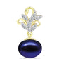 Pandantiv din Argint 925 Placat cu Aur ( 0.99 grame ) cu Perlă de Cultură Neagră și Topaz Alb 5.52 Carate