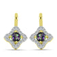 Cercei din Argint 925 Placat cu Aur ( 2.57 grame ) cu Topaz Mistic și Topaz Alb 0.68 Carate
