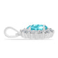 Pandantiv din Argint 925 ( 1.59 grame ) cu Cuarț Paraiba și Topaz Alb 1.58 Carate