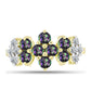 Inel din Argint 925 Placat cu Aur ( 2.78 grame ) cu Topaz Mistic și Topaz Alb 1.43 Carate