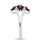 Inel din Argint 925 ( 3.44 grame ) cu Granat Barton și Topaz Alb 2.99 Carate