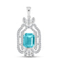 Pandantiv din Argint 925 ( 2.02 grame ) cu Cuarț Paraiba și Topaz Alb 2.64 Carate