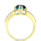 Inel din Argint 925 Placat cu Aur ( 3.7 grame ) cu Topaz Mistic și Topaz Alb 3.87 Carate