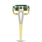 Inel din Argint 925 Placat cu Aur ( 3.7 grame ) cu Topaz Mistic și Topaz Alb 3.87 Carate