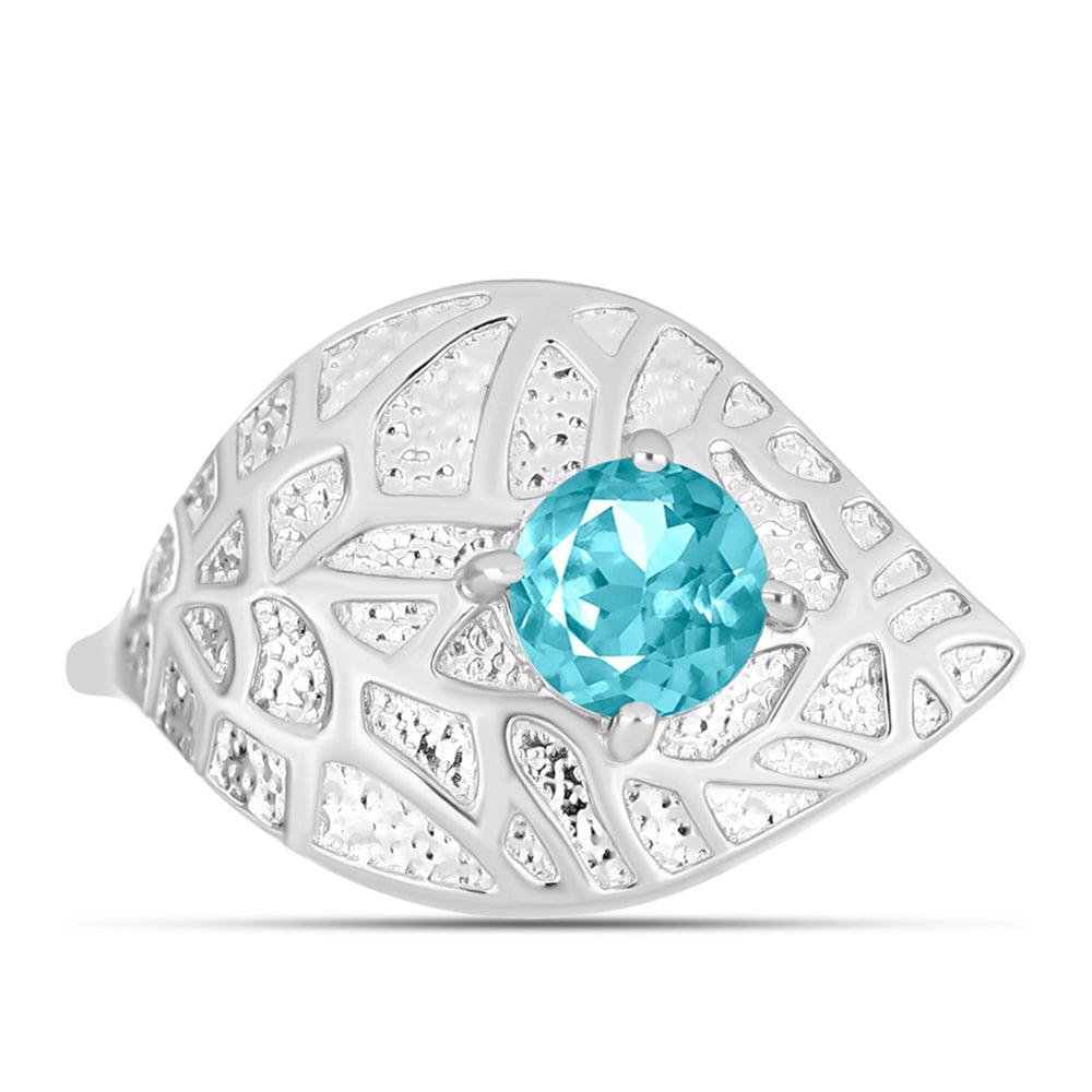 Inel din Argint 925 ( 3.76 grame ) cu Cuarț Paraiba 0.75 Carate