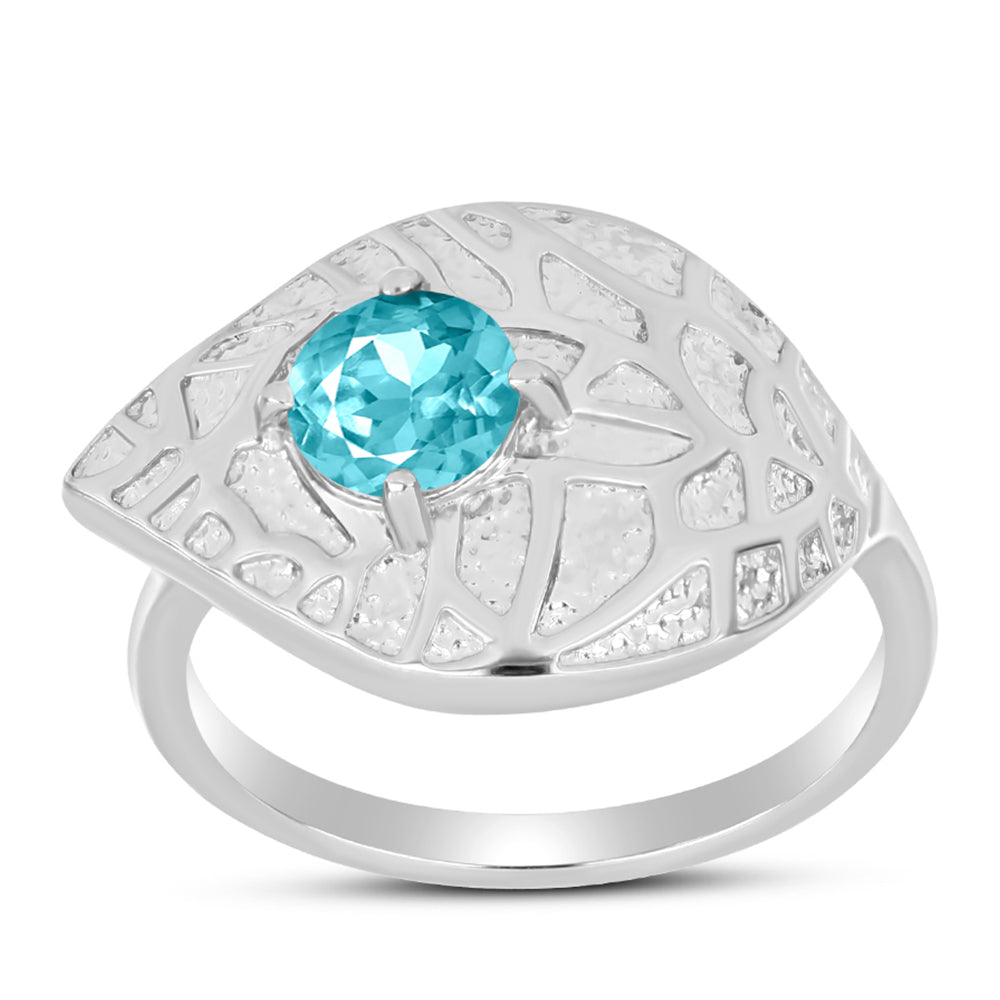 Inel din Argint 925 ( 3.76 grame ) cu Cuarț Paraiba 0.75 Carate
