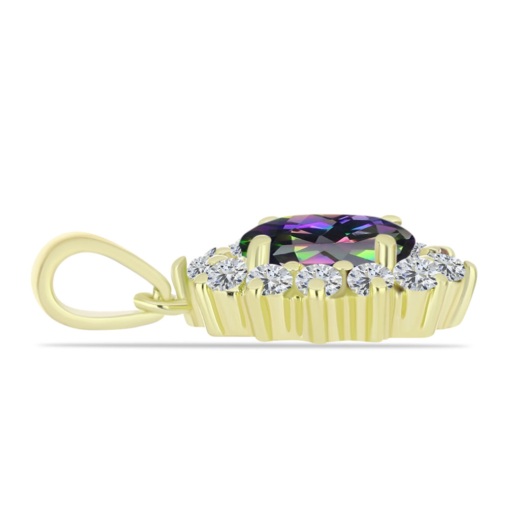 Pandantiv din Argint 925 Placat cu Aur ( 1.65 grame ) cu Topaz Mistic și Topaz Alb 1.61 Carate 2 