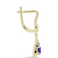 Cercei din Argint 925 Placat cu Aur ( 3.51 grame ) cu Granat Barton și Ametist Marocan 0.69 Carate