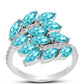 Inel din Argint 925 ( 3.49 grame ) cu Cuarț Paraiba și Topaz Alb 2.54 Carate