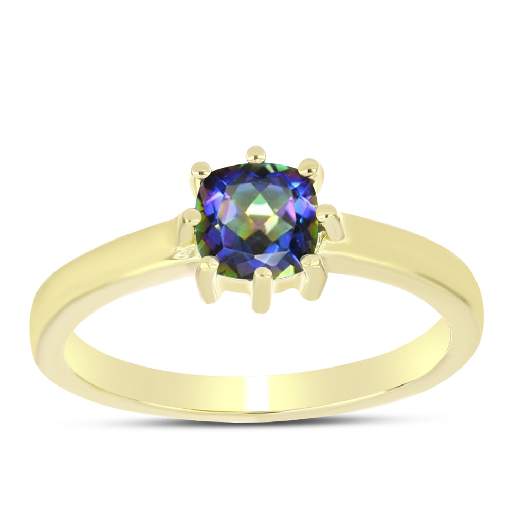 Inel din Argint 925 Placat cu Aur ( 2.42 grame ) cu Topaz Mistic 0.82 Carate 3 