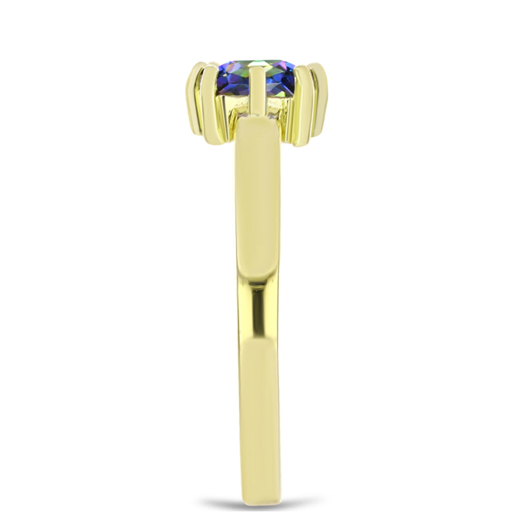 Inel din Argint 925 Placat cu Aur ( 2.42 grame ) cu Topaz Mistic 0.82 Carate 4 