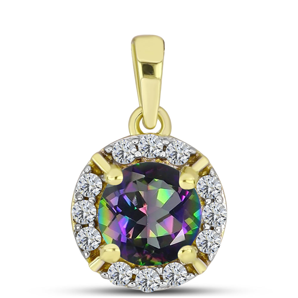 Pandantiv din Argint 925 Placat cu Aur ( 0.78 grame ) cu Topaz Mistic și Topaz Alb 0.96 Carate