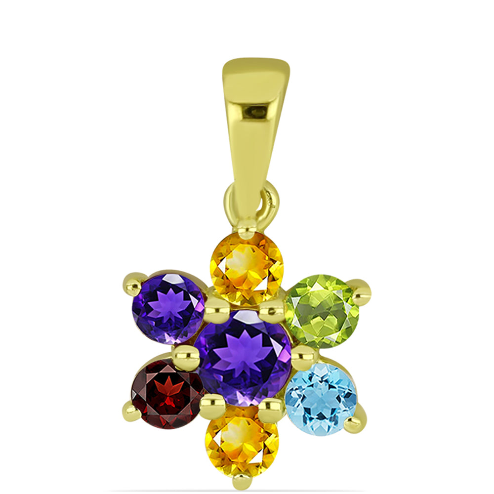 Pandantiv din Argint 925 Placat cu Aur ( 1.15 grame ) cu Granat Barton și Ametist Marocan 0.98 Carate 1 