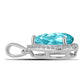 Pandantiv din Argint 925 ( 0.94 grame ) cu Cuarț Paraiba și Topaz Alb 1.92 Carate