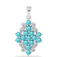Pandantiv din Argint 925 ( 1.95 grame ) cu Cuarț Paraiba și Topaz Alb 2.41 Carate