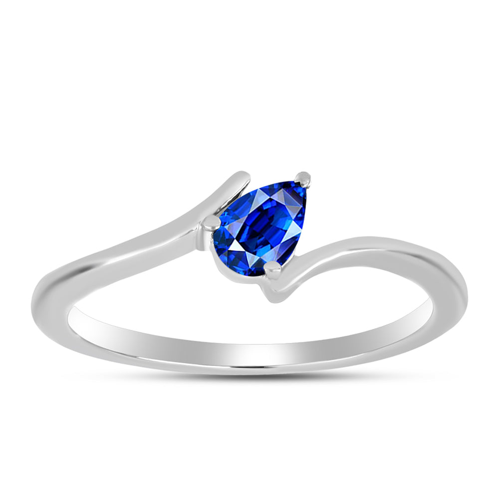 Inel din Argint 925 ( 1.71 grame ) cu Safir Albastru Australian 0.6 Carate 3 