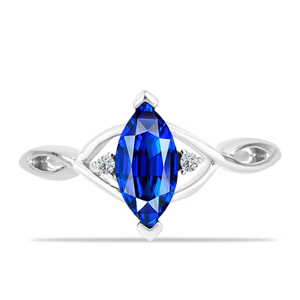 Inel din Argint 925 ( 2.46 grame ) cu Safir Albastru Australian și Topaz Alb 1.69 Carate 1 