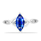 Inel din Argint 925 ( 2.46 grame ) cu Safir Albastru Australian și Topaz Alb 1.69 Carate