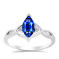 Inel din Argint 925 ( 2.46 grame ) cu Safir Albastru Australian și Topaz Alb 1.69 Carate