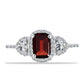 Inel din Argint 925 ( 2.16 grame ) cu Granat Barton și Topaz Alb 1.7 Carate