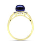 Inel din Argint 925 Placat cu Aur ( 3.58 grame ) cu Perlă de Cultură Neagră și Topaz Alb 3.22 Carate