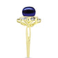 Inel din Argint 925 Placat cu Aur ( 3.58 grame ) cu Perlă de Cultură Neagră și Topaz Alb 3.22 Carate