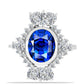 Inel din Argint 925 ( 4.36 grame ) cu Safir Albastru Australian și Topaz Alb 4.76 Carate