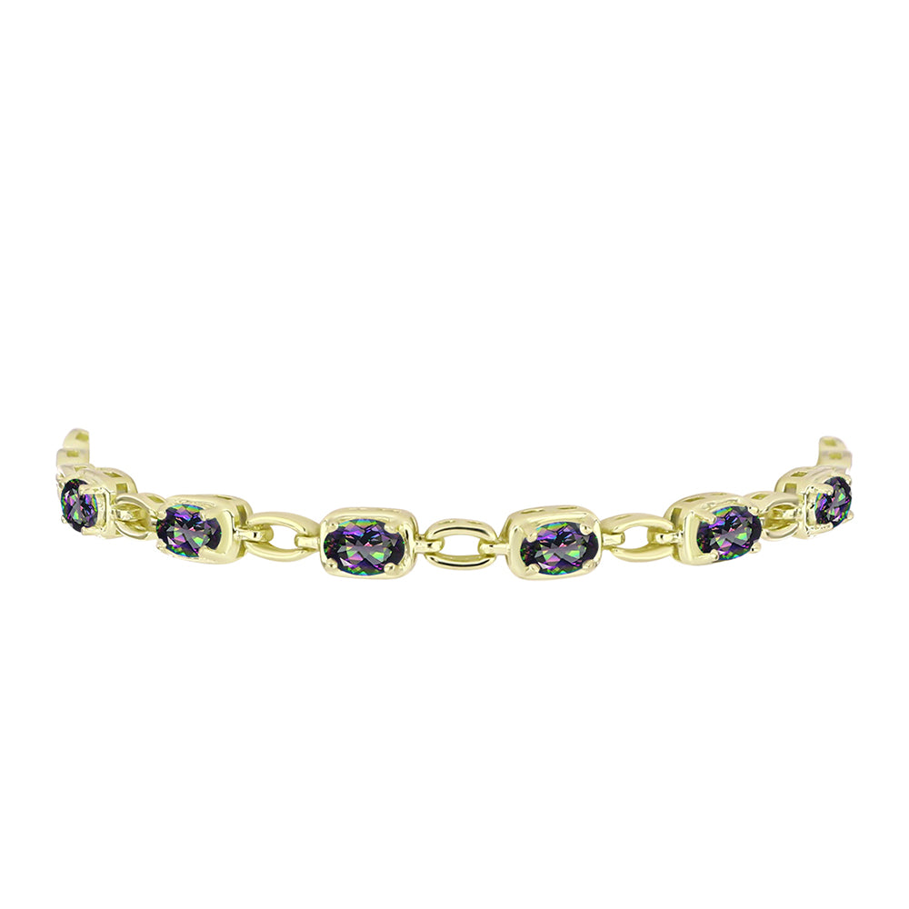 Brățară din Argint 925 Placat cu Aur ( 6.91 grame ) cu Topaz Mistic 2.17 Carate 2 