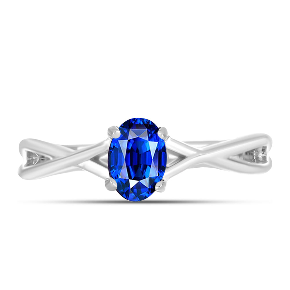 Inel din Argint 925 ( 1.76 grame ) cu Safir Albastru Australian 0.63 Carate 1 