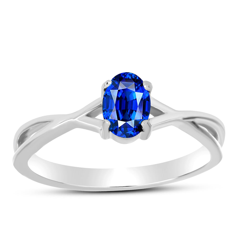 Inel din Argint 925 ( 1.76 grame ) cu Safir Albastru Australian 0.63 Carate 3 