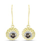 Cercei din Argint 925 Placat cu Aur ( 2.58 grame ) cu Cuarț Gondo Fumuriu și Topaz Alb 0.68 Carate