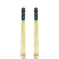 Cercei din Argint 925 Placat cu Aur ( 5.2 grame ) cu Diamant Albastru 0.06 Carate
