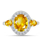 Inel din Argint 925 ( 3 grame ) cu Citrin Ural și Topaz Alb 3.59 Carate