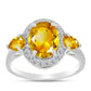 Inel din Argint 925 ( 3 grame ) cu Citrin Ural și Topaz Alb 3.59 Carate