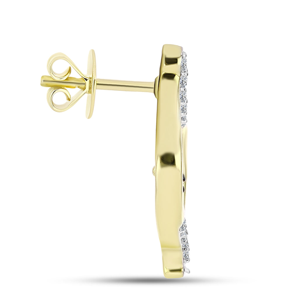 Cercei din Argint 925 Placat cu Aur ( 4.01 grame ) cu Diamant Albastru și Topaz Alb 0.27 Carate