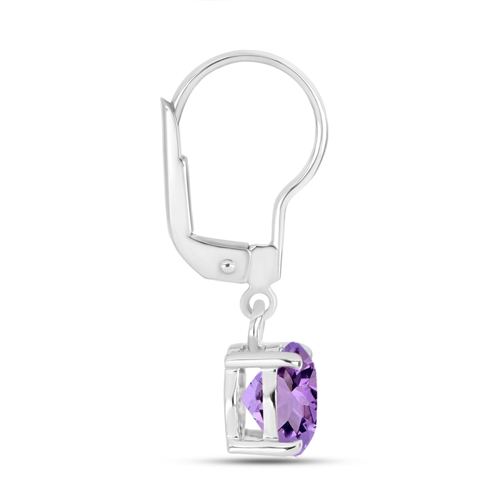 Cercei din Argint 925 ( 1.54 grame ) cu Ametist Rose de France 2.28 Carate 3 