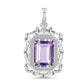 Pandantiv din Argint 925 ( 4.97 grame ) cu Ametist Rose de France și Topaz Alb 12.57 Carate