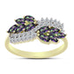 Inel din Argint 925 Placat cu Aur ( 2.44 grame ) cu Topaz Mistic Verde și Topaz Alb 0.91 Carate