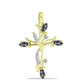 Cruce Pandantiv din Argint 925 Placat cu Aur ( 2.22 grame ) cu Topaz Mistic Verde și Topaz Alb 0.55 Carate