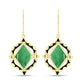 Cercei din Argint 925 Placat cu Aur ( 5.14 grame ) cu Turcoaz Verde Mojave 6.92 Carate