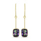 Cercei din Argint 925 Placat cu Aur ( 1.18 grame ) cu Topaz Mistic Verde 5.64 Carate
