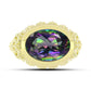 Inel din Argint 925 Placat cu Aur ( 6.63 grame ) cu Topaz Mistic Verde 5.18 Carate