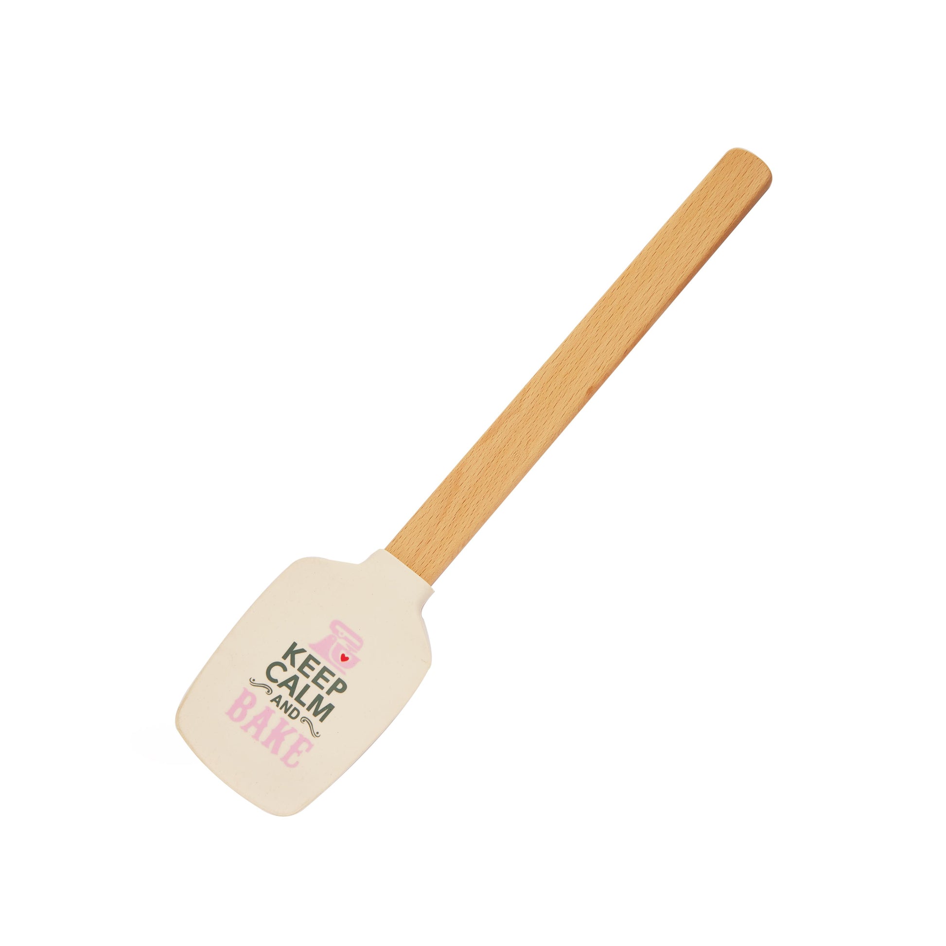 Spatulă  "Keep Calm and Bake" cu mâner din lemn și capăt dreptunghiular 1 