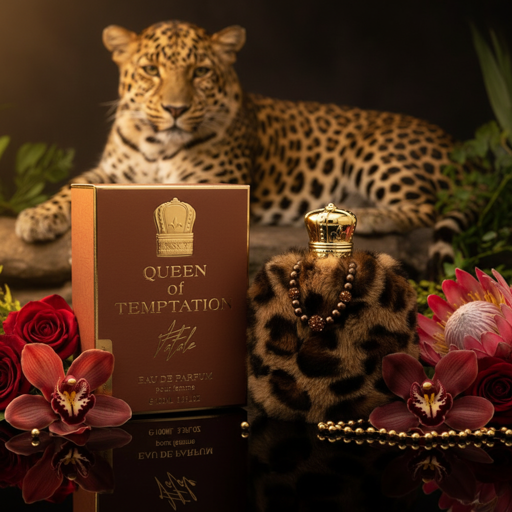 100 ml EDP QUEEN OF TEMPTATION - FATALE, cu arome de chihlimbar pentru femei 1 